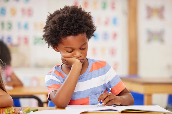 Preschooler Colouring Class — Zdjęcie stockowe