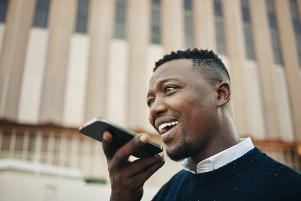 African American Businessman Using Cellphone City — Foto de Stock