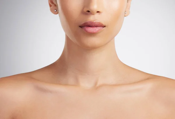 Closeup Beautiful Mixed Race Womans Perfect Neck Collar Bone Model — Zdjęcie stockowe