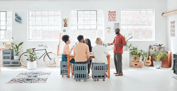 Group Diverse Businesspeople Having Meeting Modern Office Work Young Happy — Fotografia de Stock