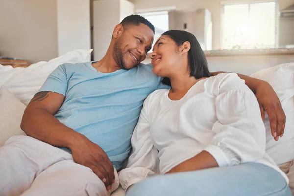 Couple Relaxing Couch Home — Photo