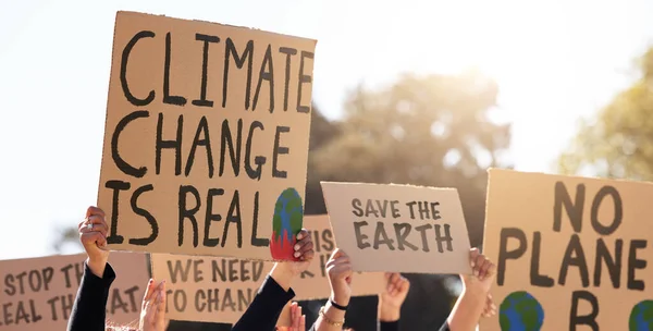 Group People Protesting Climate Change — Zdjęcie stockowe