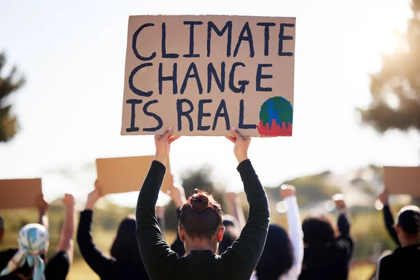 Skupina Lidí Protestujících Proti Změně Klimatu — Stock fotografie