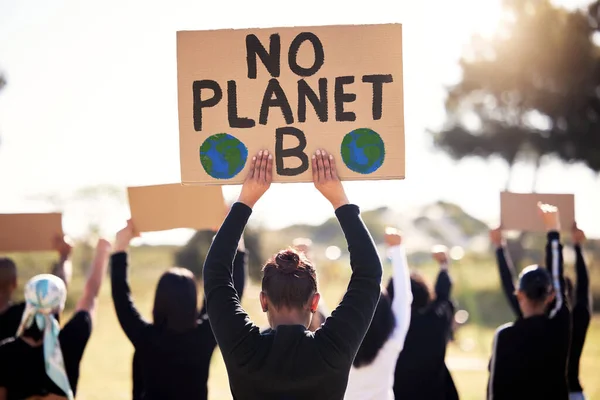 Skupina Lidí Protestujících Proti Změně Klimatu — Stock fotografie