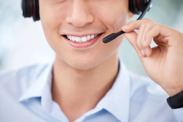 Unrecognizable Call Center Agent Work — Stock Photo, Image