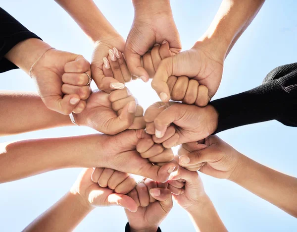 Group People Fist Bumping One Another Circle — Fotografia de Stock