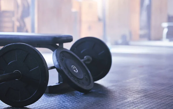 Still Life Shot Barbell Weight Plates Empty Gym — Fotografia de Stock