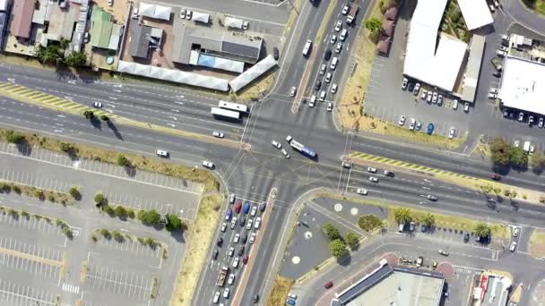 Drone Footage Cars Travelling City Road — Wideo stockowe