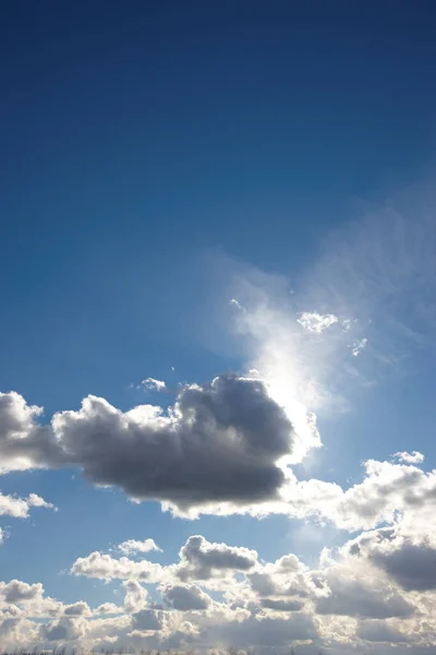 Clouds Copyspace Scenic View Blue Cloudy Sky Sun Shining Low — Foto de Stock