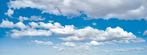 Landscape Panoramic View Clouds Blue Sky Summer Banner Beautiful Cloudy — Fotografia de Stock