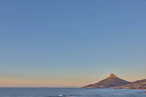 Panorama Table Mountain Cape Town Blue Sky Quiet Morning Copy — Fotografia de Stock