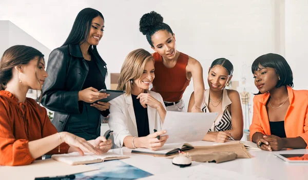 Looking Our Next Best Design Group Businesswomen Meeting Work — Fotografia de Stock
