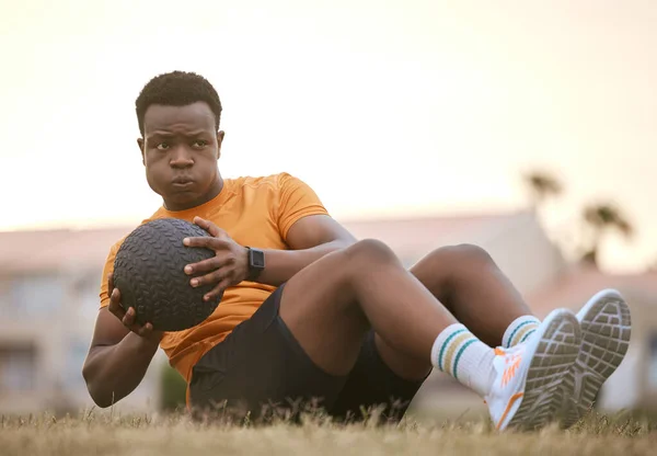 Sporty Man Exercising Working His Fitness African American Male Athlete — Foto Stock