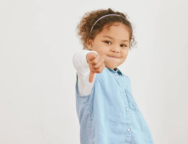 Daughter Gift Love Adorable Little Girl Standing Alone Home Showing — 스톡 사진