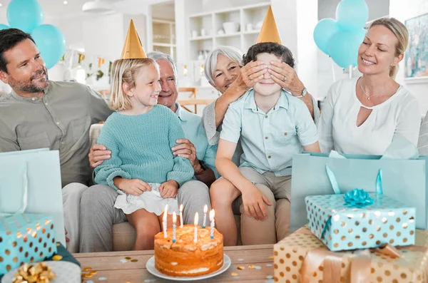 Happy Family Celebrating Birthday Together Home — Stock Fotó