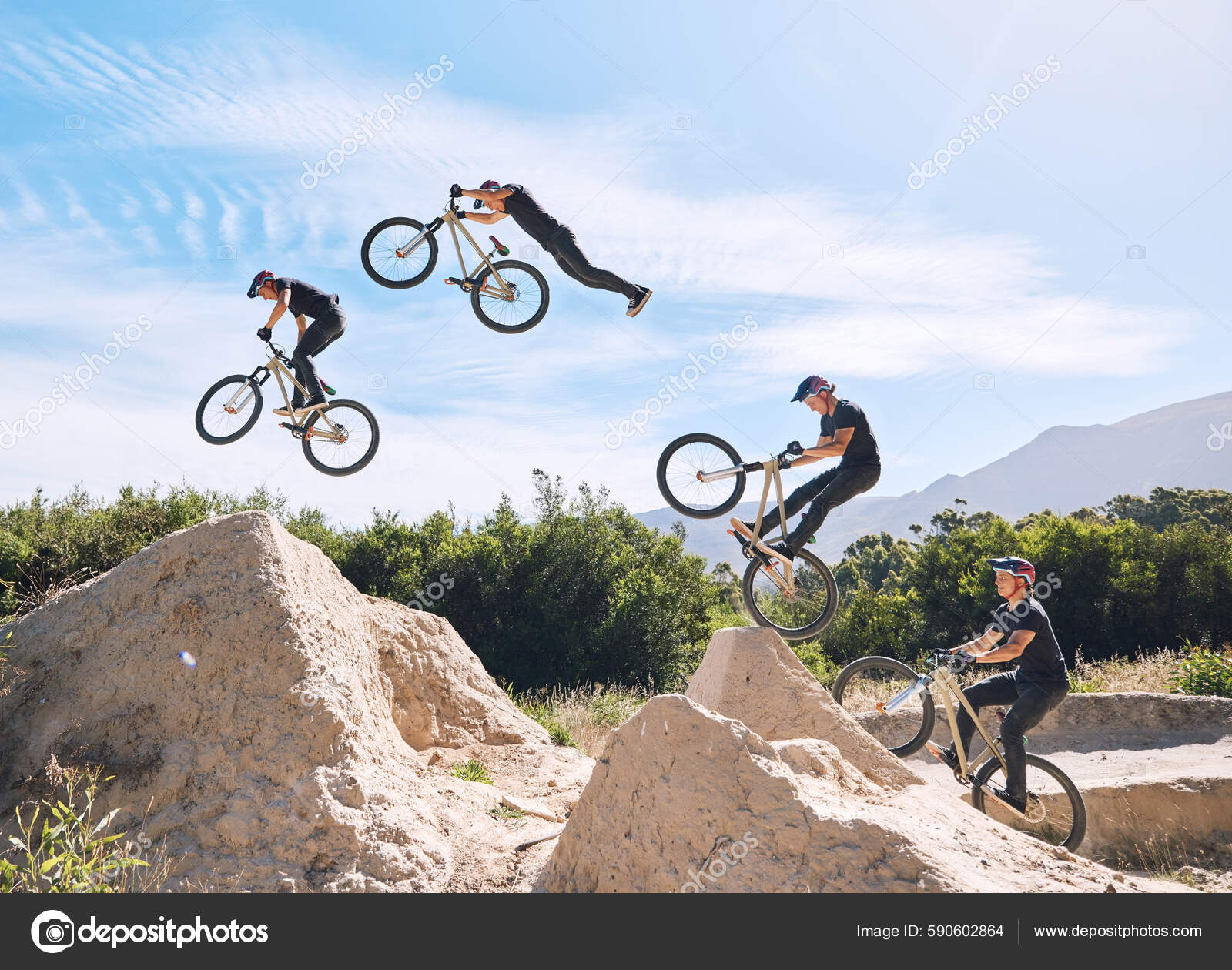 Young Man Showing His Cycling Skills While Out Cycling Bicycle