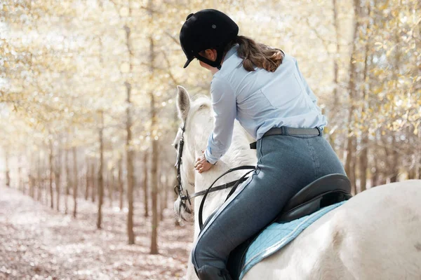 Essential Joy Being Horses Young Woman Riding Her Horse — Stock Photo, Image