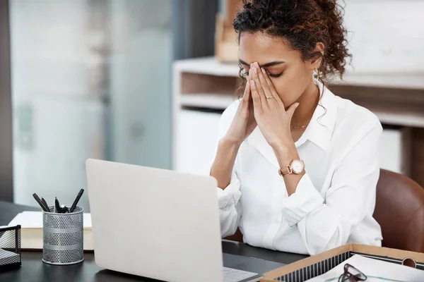 Stress Can Become Little Too Much Times Attractive Young Businesswoman — Foto Stock