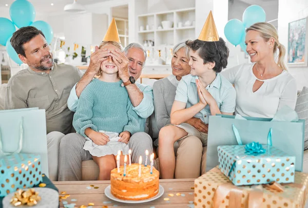 Happy Family Celebrating Birthday Together Home — Stock Fotó