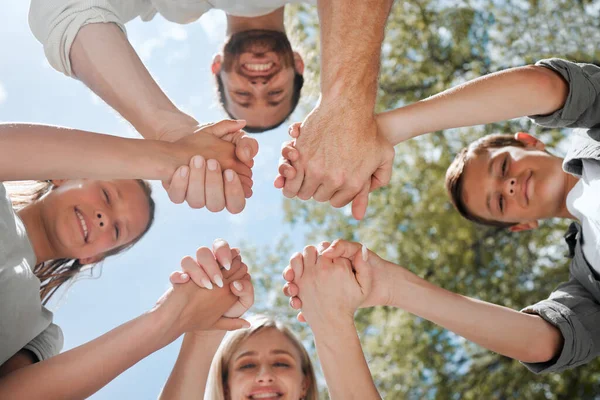 Family Means One Gets Left Couple Two Children Holding Hands — Stock Photo, Image