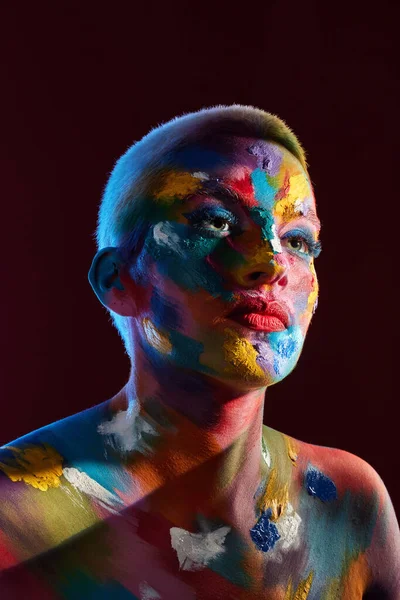 Uniquely You Stand Out Shine Colorful Studio Shot Young Woman — Zdjęcie stockowe