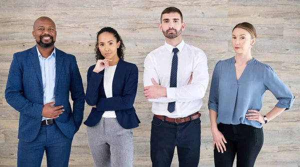 Theyre Real Deal Group Businesspeople Standing Office Work — Foto Stock