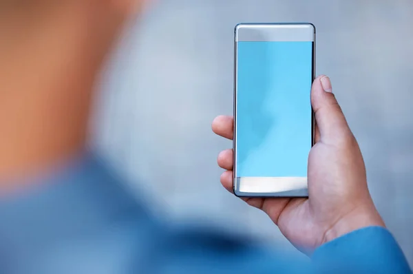 Hang Battery Businessman Using Smartphone Send Text Message — 스톡 사진