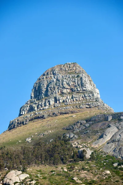 Landscape Mountain Blue Sky Background Copy Space Beautiful Nature View — Stockfoto