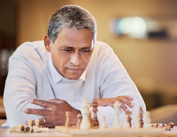 Opponent Really Good Mature Man Sitting Alone Looking Contemplative While — Zdjęcie stockowe