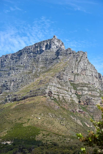 Másolja Tér Táj Table Mountain Egy Nyugodt Természetvédelmi Környezetvédelmi Nemzeti — Stock Fotó