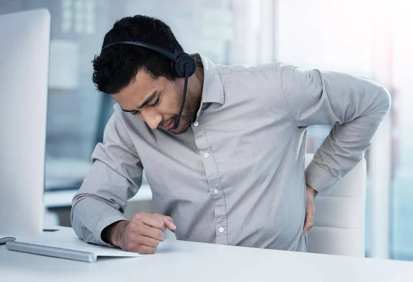 Need Take More Breaks Work Handsome Young Customer Service Agent — Stock Photo, Image