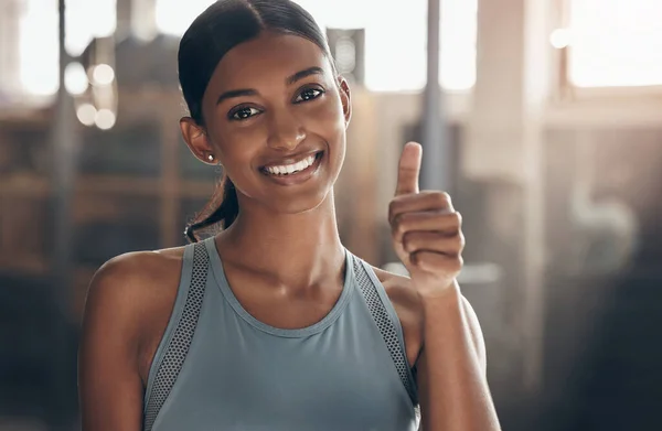 Ill Cheering You Your Fitness Journey Portrait Sporty Young Woman — Φωτογραφία Αρχείου