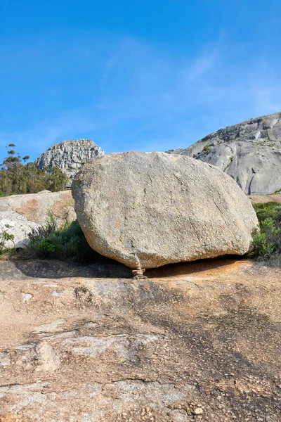 Big Rocks Mountain Blue Sky Background Copy Space Large Stones — стоковое фото