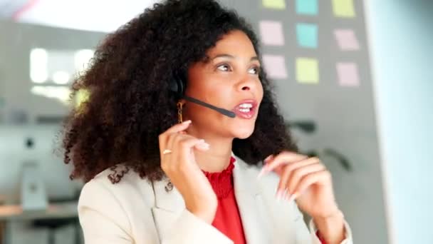 Verzekering Customer Support Medewerker Call Center Agent Uitleggen Van Een — Stockvideo