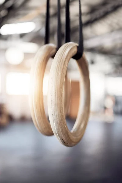 Work Harder Yesterday Gymnastic Rings Gym People — Fotografia de Stock