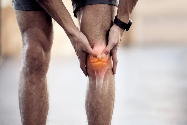 Training You Listen Your Body Unrecognizable Man Holding His Leg — Stock Photo, Image