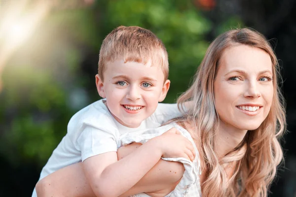 Moms always got me. a young mother and son spending time together at a park