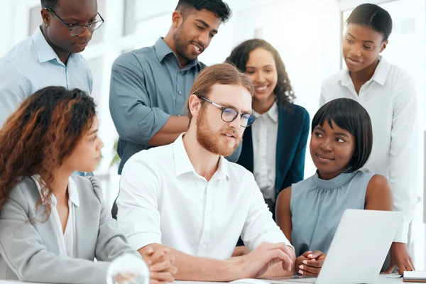 Lets Figure Out Together Group Businesspeople Having Meeting Modern Office — Foto Stock