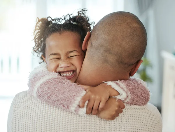 Never Forget Cherish Every Single Moment Adorable Little Girl Embracing — стоковое фото