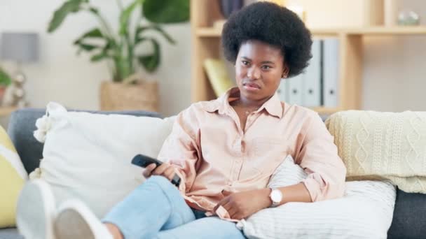 Trendy Woman Watching Boring Movie Decides Use Phone Instead Young — Stock video