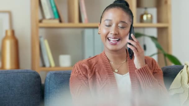 Young Female Phone Call Doing Remote Freelance Work Happy Woman — Stock videók