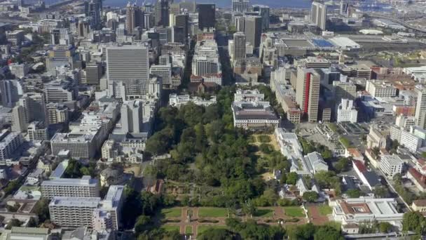 Cape Town Güney Afrika Daki Cbd Şehrinin Yüksek Açılı Insansız — Stok video