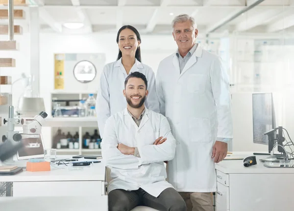 Science Has Served Humanity Very Beginning Portrait Team Scientists Working — Stock Photo, Image