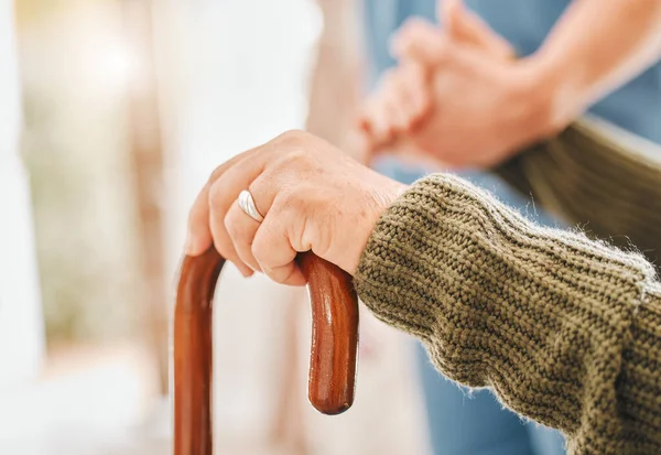 Wouldnt Able Walk Elderly Woman Using Walking Cane Help Her — Stockfoto