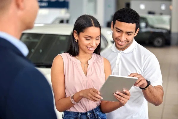 Dont Have What You Need Well Find Car Salesman Assisting — Fotografia de Stock