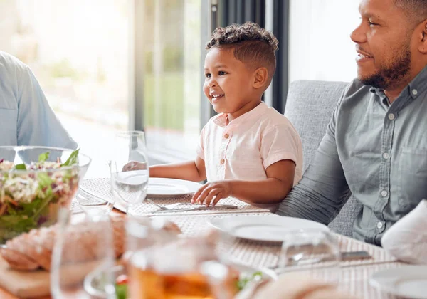 Hes Ready Eat Family Having Lunch Together Home — Stock Photo, Image