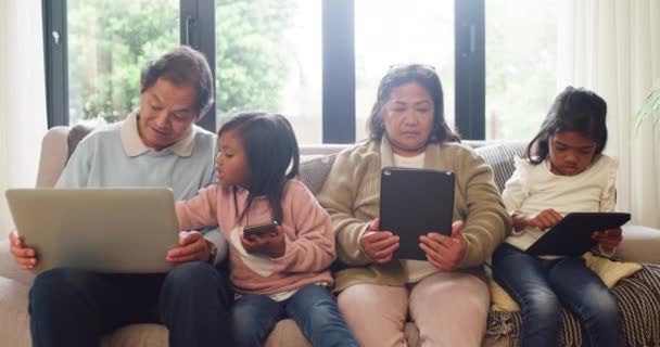 Adoptive Parents Foster Daughters Bonding Lounge Young Adopted Sisters Grandparents — Video