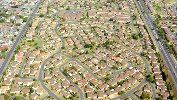 Drone Footage Houses Suburban Neighbourhood — Stock Video
