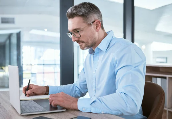 You Have Stay Focused What You Want Mature Businessman Writing — Fotografia de Stock