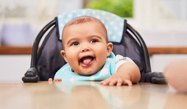 You Had You Hungry Adorable Baby Boy Looking Happy While — Stock fotografie